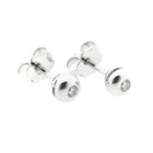 Image 1 of 18 carat white gold solitaire stud earrings with 0.07 ct. diamonds.