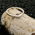 Image 2 of White Gold Solitaire Ring with Diamond 0.025 ct; 14K; Size 15