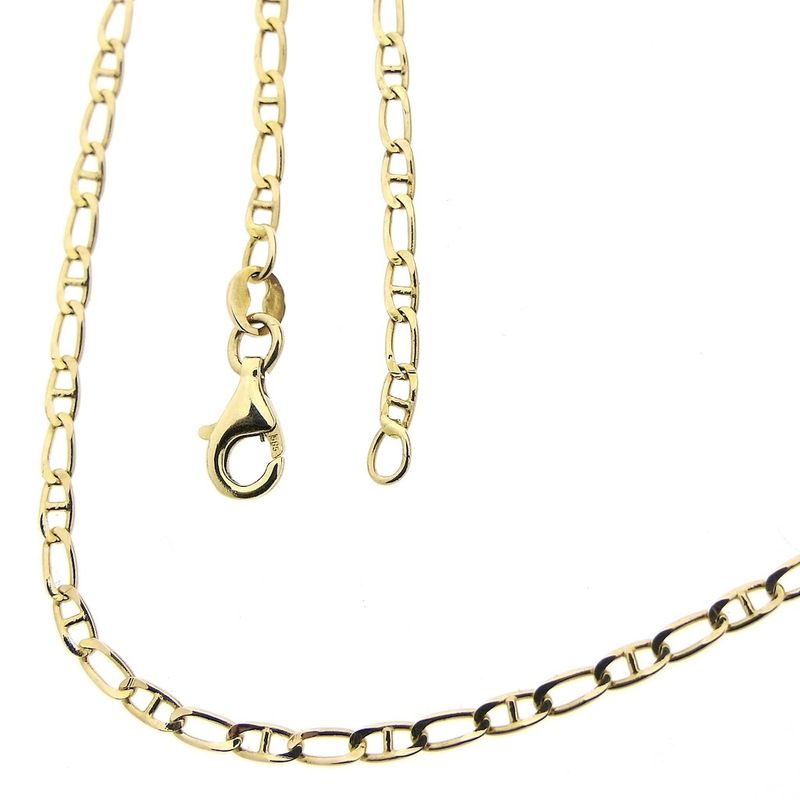 Image 1 of Gold navy/gourmet link necklace | 40.5 cm