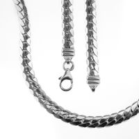 Silver flat gourmet link chain | 50 cm