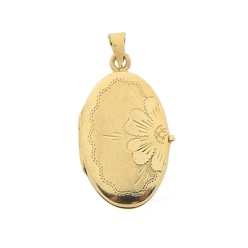 Image 1 of Vintage gold locket pendant | Floral design