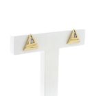 Image 5 of Gold triangle stud earrings with zirconia