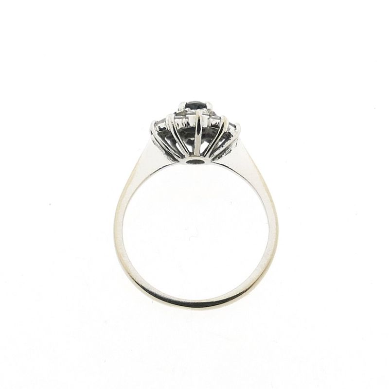 Image 4 of White gold cocktail ring with sapphire and diamond; 0.62 ct.