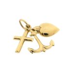 Image 6 of 8 carat gold pendant; Faith, hope, and love