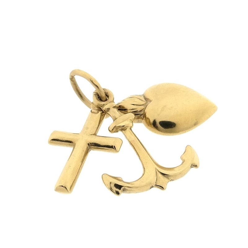 Image 6 of 8 carat gold pendant; Faith, hope, and love
