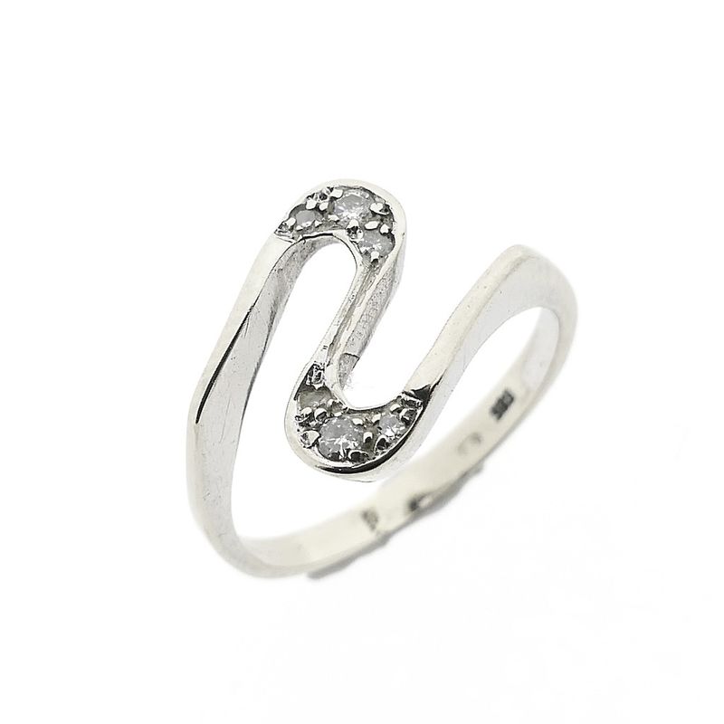 Image 1 of White gold ring with 0.04 ct diamond.