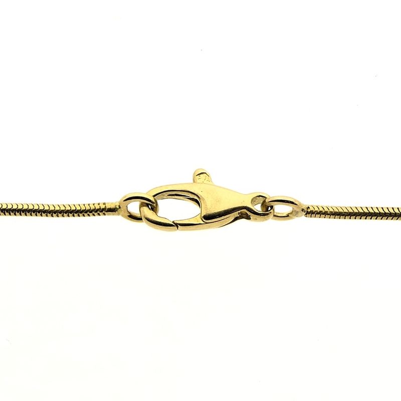 Image 8 of Two-tone gold necklace with fixed pendant and diamond; 0.10 ct.