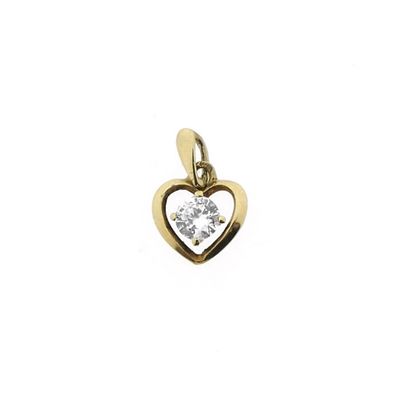 Image 1 of Gold pendant of a heart with zirconia