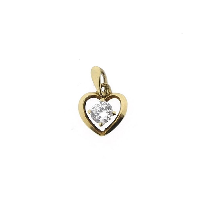 Image 1 of Gold pendant of a heart with zirconia