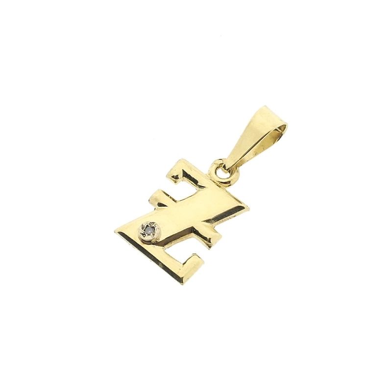 Image 7 of Gold pendant of the letter Z with diamond 0.005 ct.