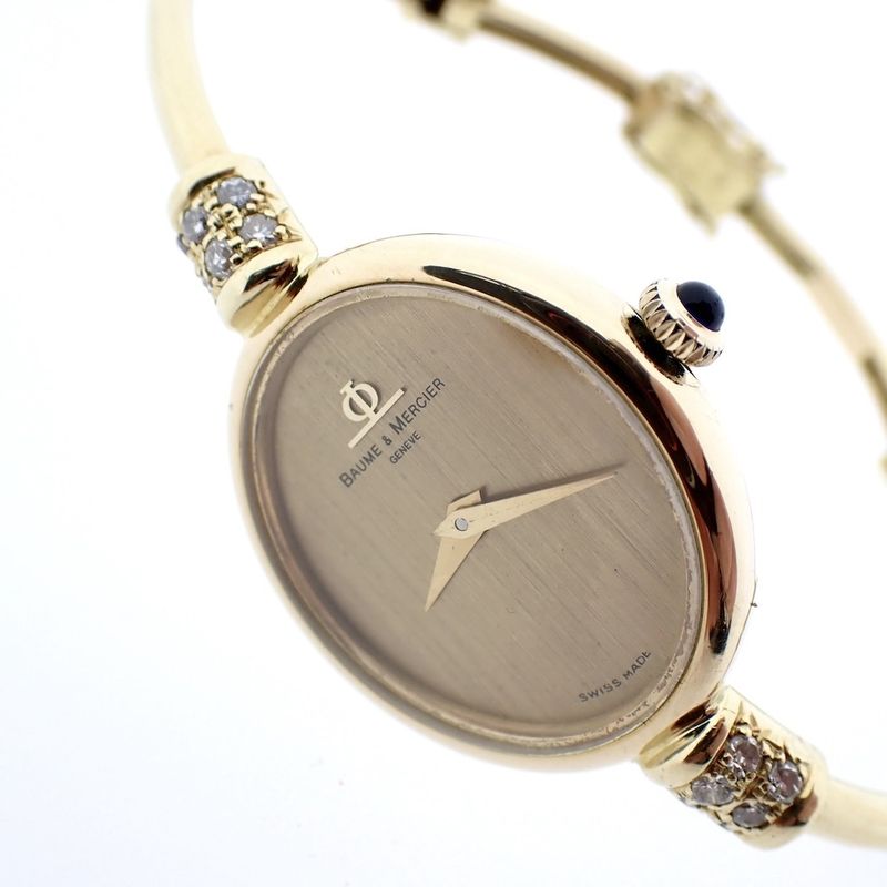 Image 1 of Baume Mercier; 18k. gouden dameshorloge met briljanten