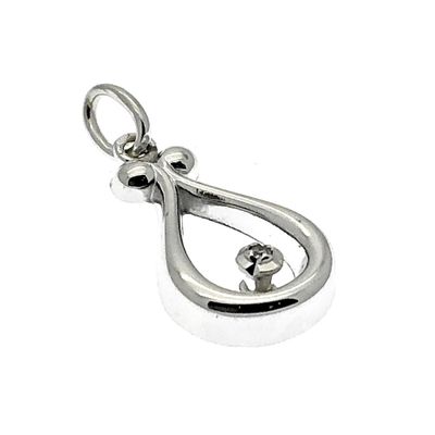 Image 2 of White gold pendant with a small diamond