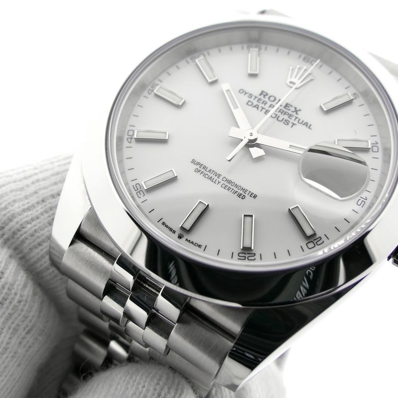 Image 14 of Rolex Datejust 41mm 'White Stick Dial' 126300; Automatic men's watch