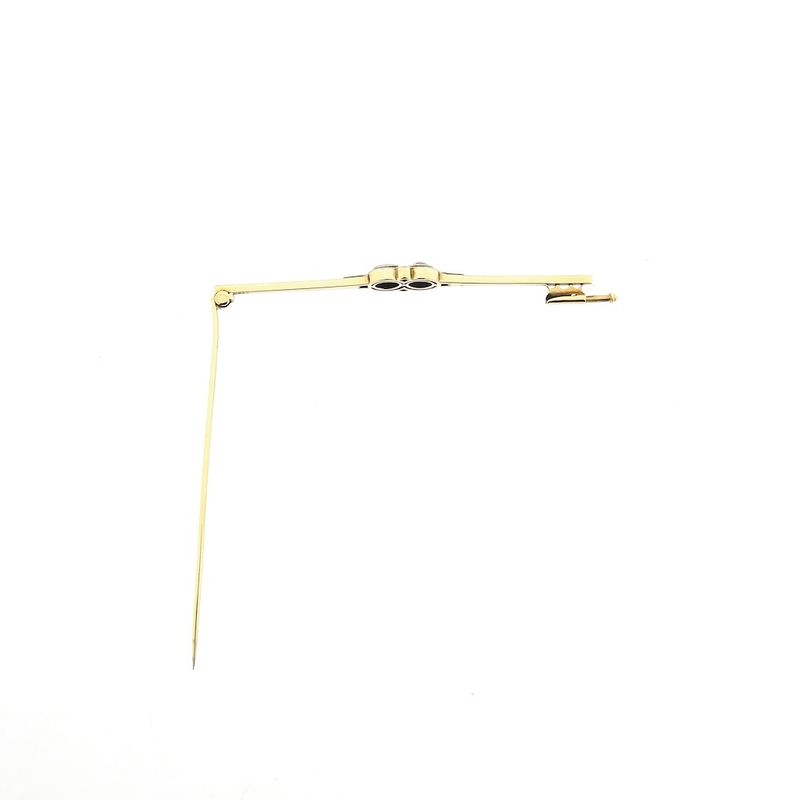 Image 4 of Gold Art Deco bicolor brooch with diamond; 0.84 ct.