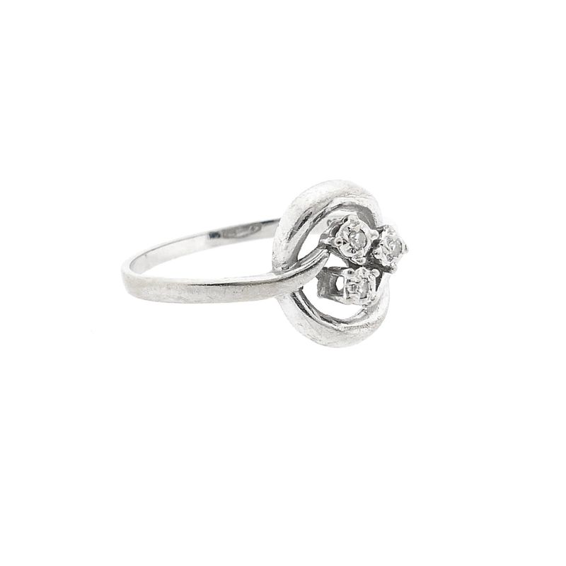 Afbeelding 4 van Witgouden ring met diamanten; 0,06 ct.