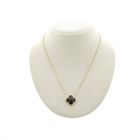 Image 1 of Gold anchor link necklace with a fixed pendant; four-leaf clover | 41.5 cm