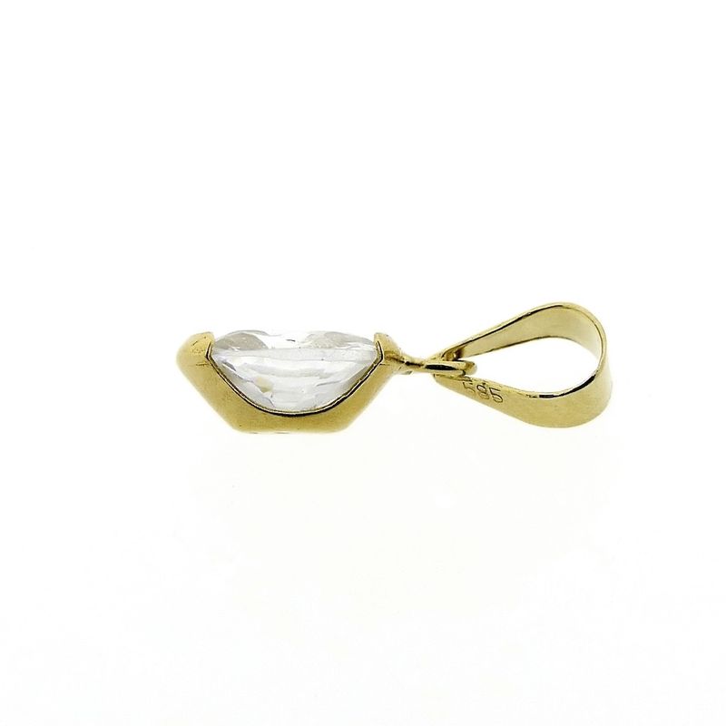 Image 7 of Gold solitaire pendant with zirconia