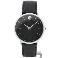 Movado Ulta Slim; Steel men's designer watch with gray dial; 0607086