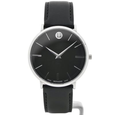 Image 1 of Movado Ulta Slim; Steel men's designer watch with gray dial; 0607086
