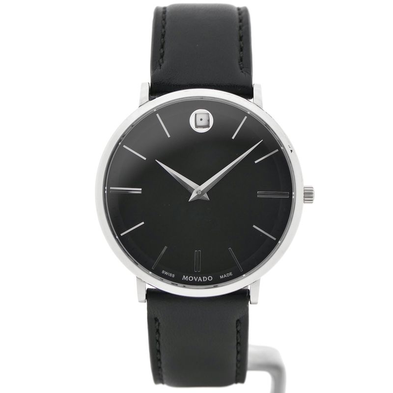 Image 1 of Movado Ulta Slim; Steel men's designer watch with gray dial; 0607086