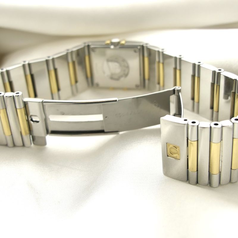 Image 13 of Omega Constellation Quadra 'Full Bar'; 18k. Goud/stalen dames horloge met diamanten