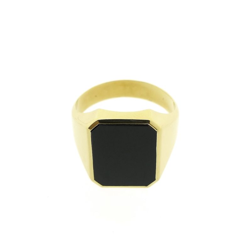 Image 4 of Gold signet ring with onyx