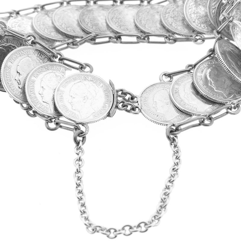 Image 3 of Silver Queen Wilhelmina coin bracelet | 17 cm