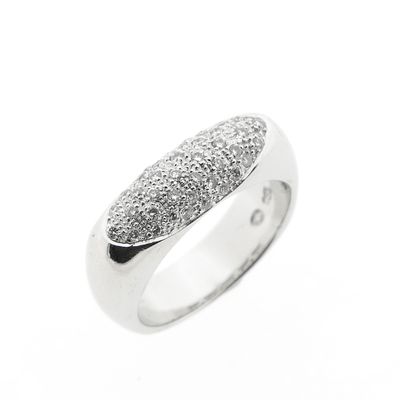 Image 1 of 18-karat white gold pavé ring set with 0.20 ct diamond