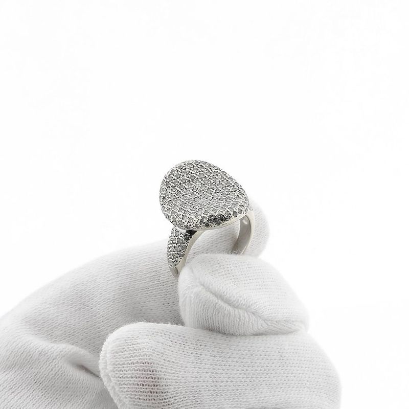 Image 6 of White gold pavé ring with diamonds; Approx. 0.90 ct.