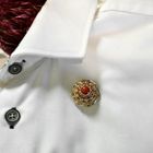 Image 3 of Antique gold brooch with red coral | Old Dutch