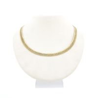 Double gold flat gourmet link chain