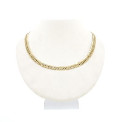 Double gold flat gourmet link chain Image 1 of Double gold flat gourmet link chain