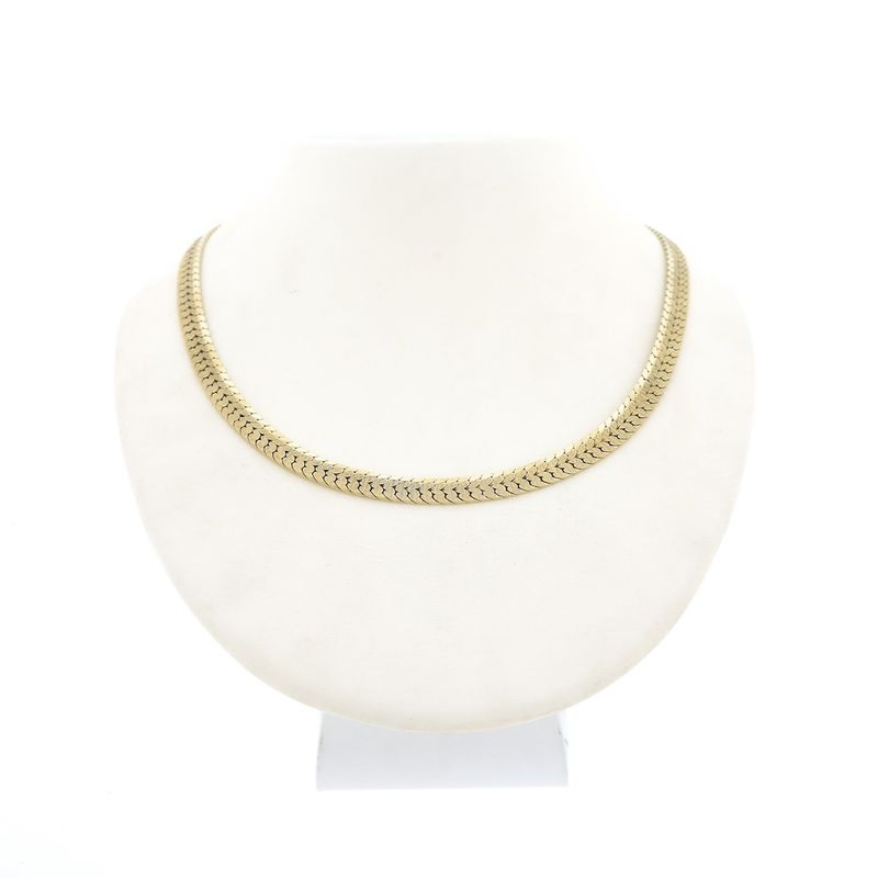 Image 1 of Double gold flat gourmet link chain