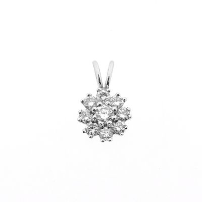 Image 1 of White gold minimalist pendant with diamond | 0.34 ct.