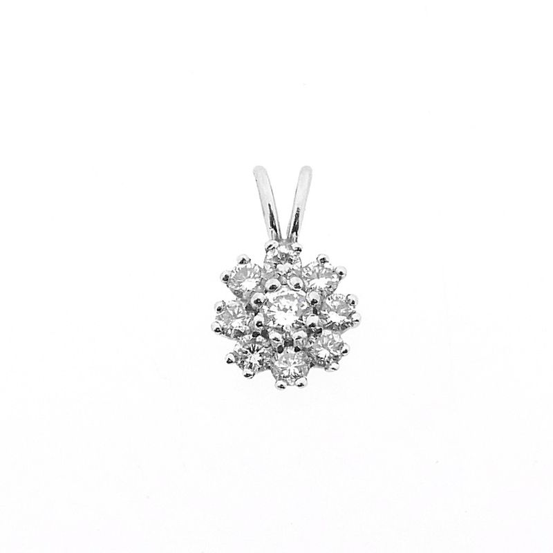 Image 1 of White gold minimalist pendant with diamond | 0.34 ct.