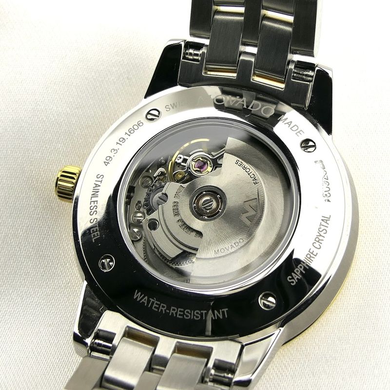 Image 16 of Movado 1881; Automatic two-tone women's watch with MOP and diamond dial; 0607489
