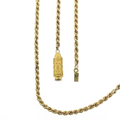 Image 1 of Twisted Gold Chain with Decorative Clasp | 102 cm