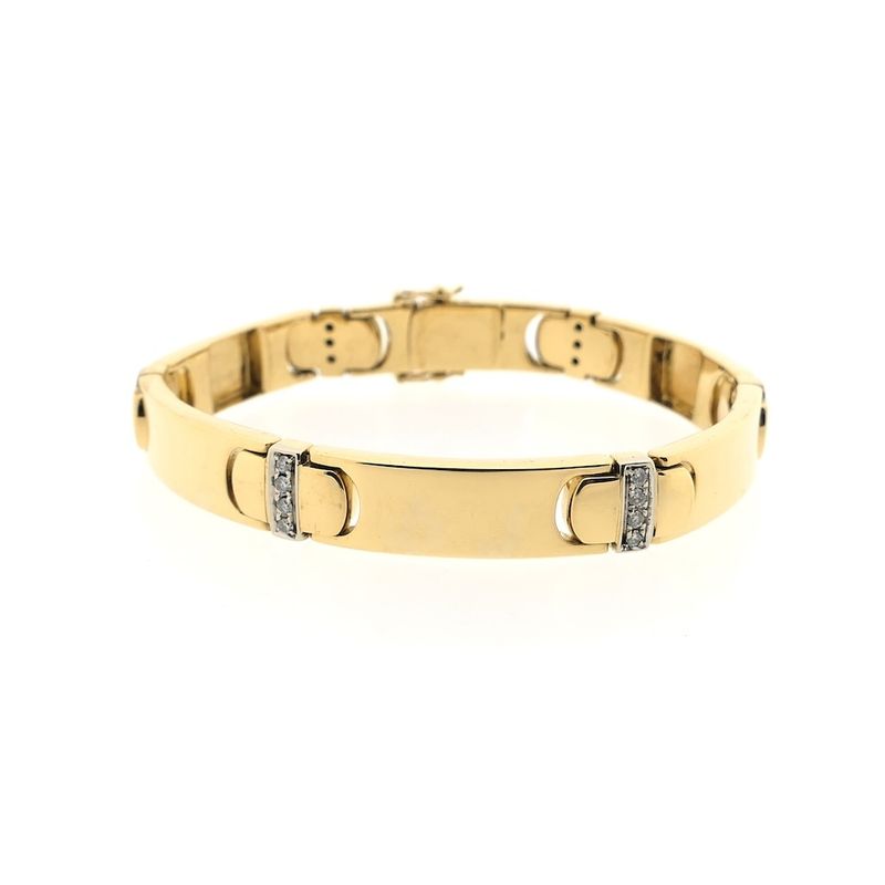 Image 3 of Gold bar bracelet with diamond; 0.48 ct.