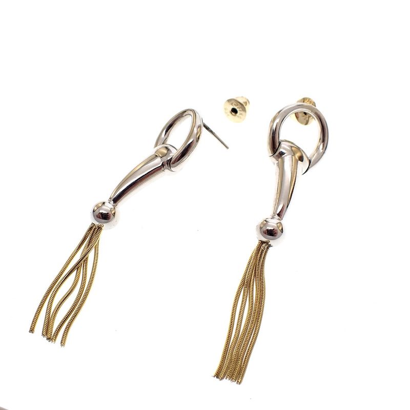 Image 6 of Bicolor gold stud earrings; Cetas