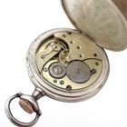 Image 3 of Omega pocket watch; antique silver pocket watch