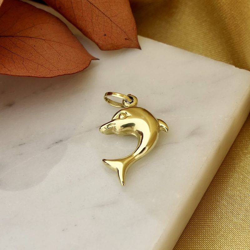 Image 6 of Golden dolphin pendant