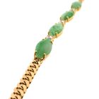 Image 7 of Gold Gourmet Link Bracelet with Jade and Zirconia