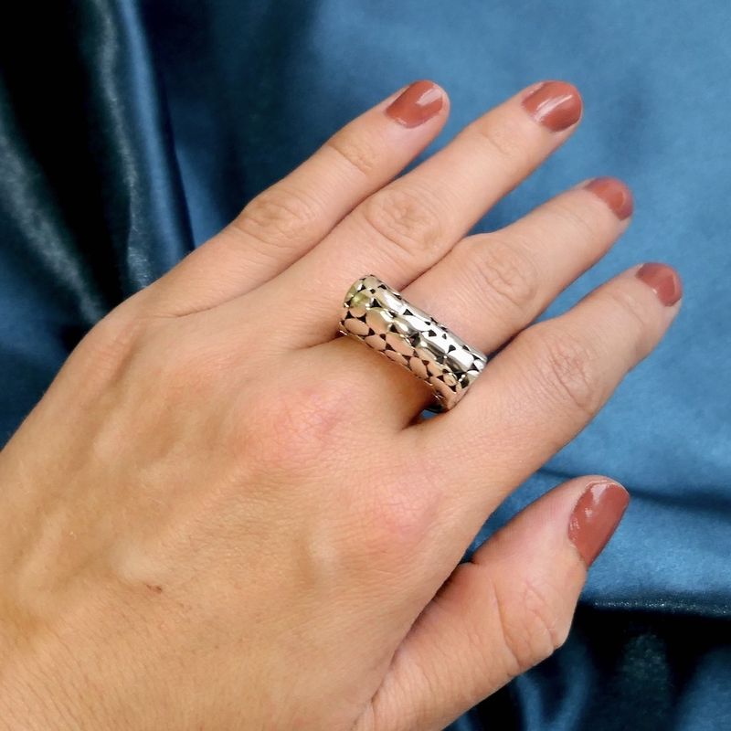 Image 9 of Silver nugget ring; Women