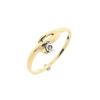 Gold ring with diamond; 0.01 ct.