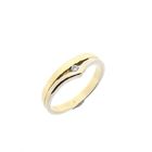Image 1 of Bicolor Gold Solitaire Ring with Zirconia