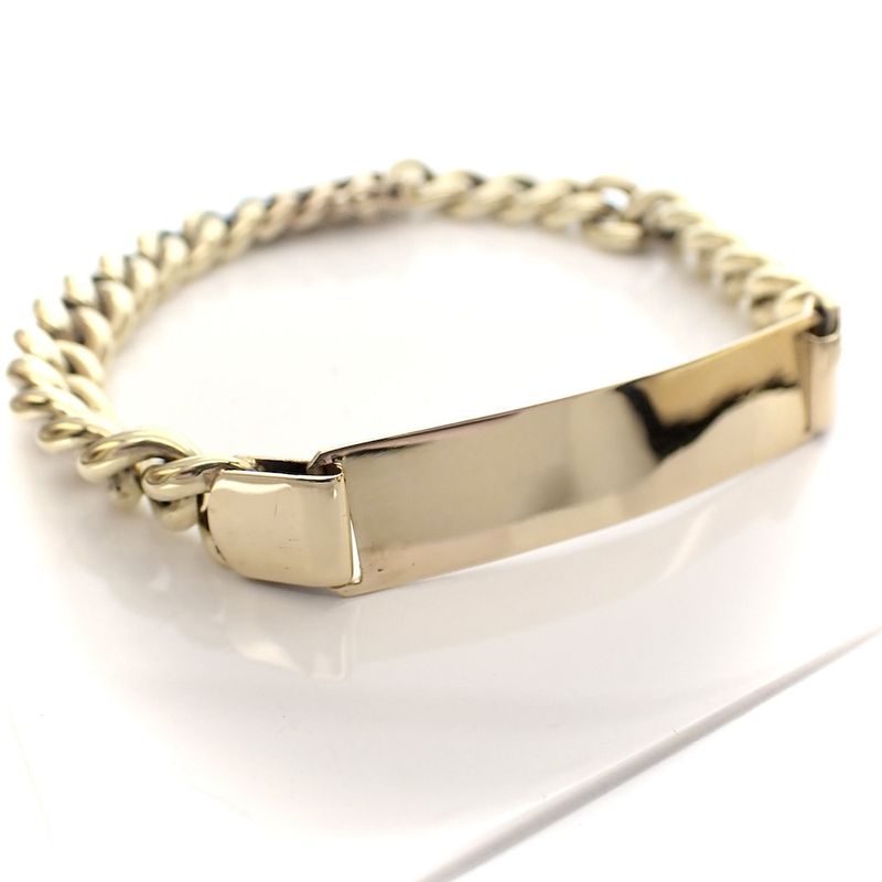 Image 1 of Gold gourmet link bracelet with engraving plate
