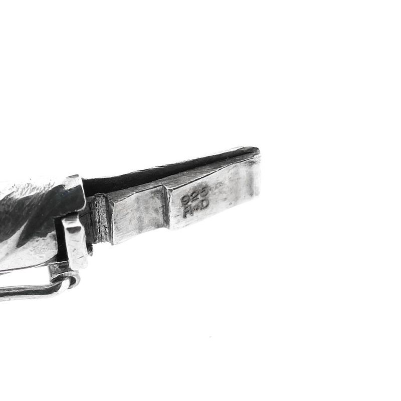 Image 7 of Silver slave bracelet with pattern; Size M/L