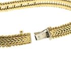 Image 4 of Gold herringbone link bracelet with diamonds; 0.21 ct.