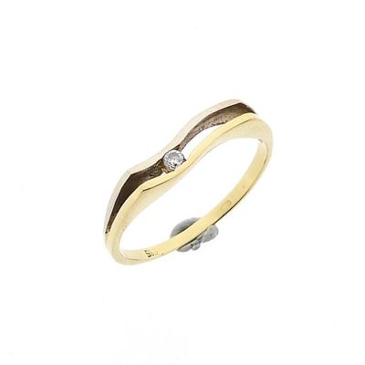 Image 1 of Bicolor Gold Ring with Zirconia