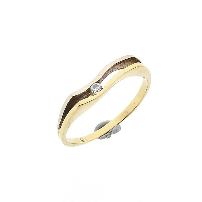 Image 1 of Bicolor Gold Ring with Zirconia